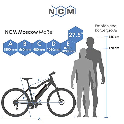 NCM Moscow E-Bike, E-MTB, E-Mountainbike 48V 13Ah 624Wh – 29″ Schwarz - 8